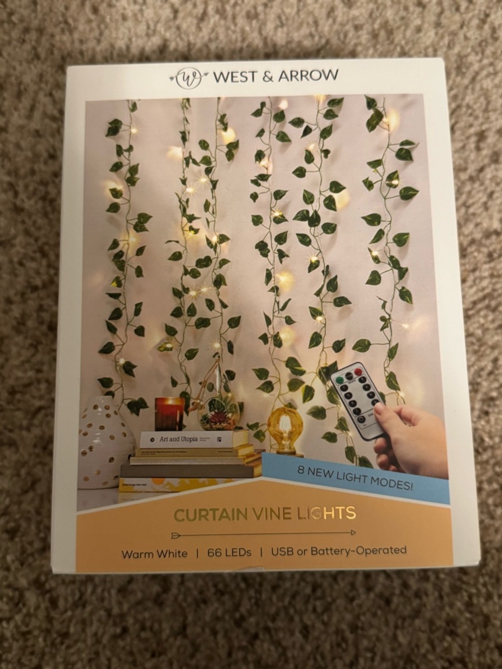 West & Arrow - Warm White LED Curtain Vine Lights